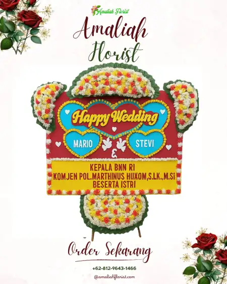 Papan Bunga Pernikahan Pacarkeling